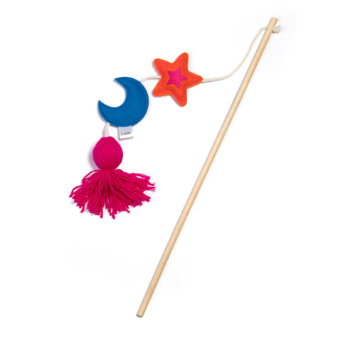 Jupiter Moon & Star Cat Wand Toy