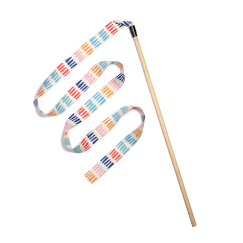 Jupiter Striped Ribbon Wand Cat Toy