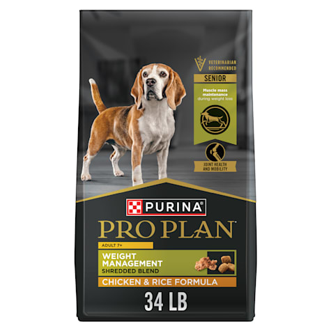 Purina Pro Plan Adult 7 Plus Weight Management Shredded Blend Chicken and Rice Formula Senior Dry Dog Food