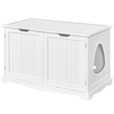 Topeakmart Hidden Cat Litter Box Furniture with Divider
