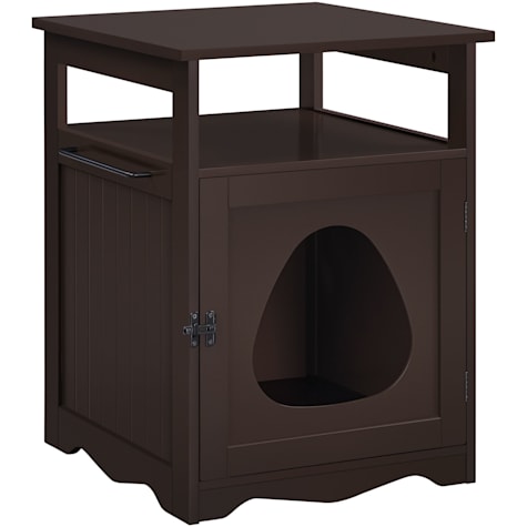 Topeakmart Decorative Wooden Cat Litter Box