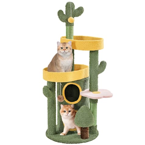 Topeakmart Oasis-themed Tree with Perches and Condos for Small Cats