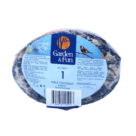A&E Cage Company Garden & Fun Half Coconut with Suet and Black Oil Sunflower