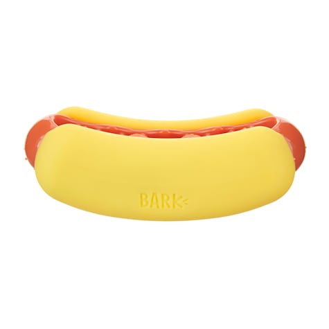 BARK Super Chewer Treat Holding Rubber Hot Dog Dog Toy