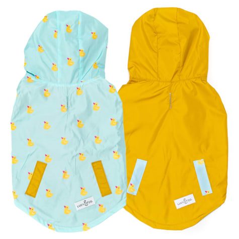 Lucy & Co. Lucky Ducky Reversible Dog Raincoat