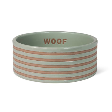 PetShop by Fringe Studio Stripe Sage Stoneware Pet Bowl