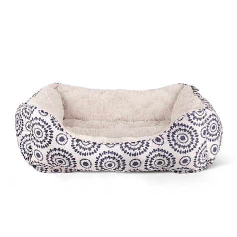 PetShop by Fringe Studio Ink Medallion Cream Rectangular Cuddler Pet Bed