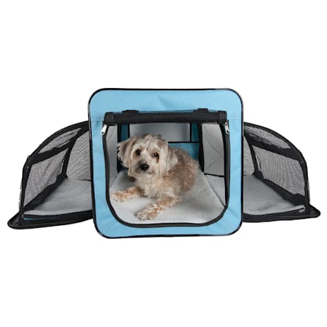 Pet Life Capacious Dual-Expandable Wire Folding Lightweight Collapsible Travel Pet Crate