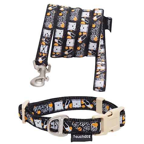 Touchdog 'Caliber' Designer Embroidered Fashion Pet Leash and Collar Combination