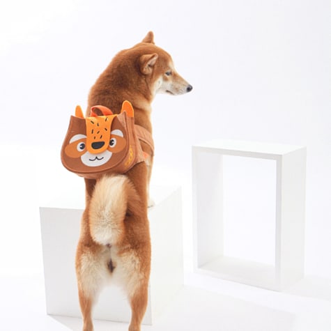 Touchdog Lion Designer Large Pocketed Velcro Dog Backpack and Harness