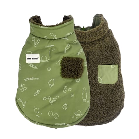 Sniff & Bark Playground Reversible Fleece Dog Coat