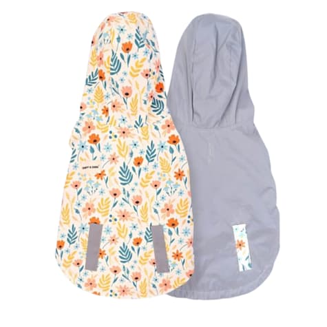 Sniff & Bark Yellow Floral Reversible Dog Raincoat
