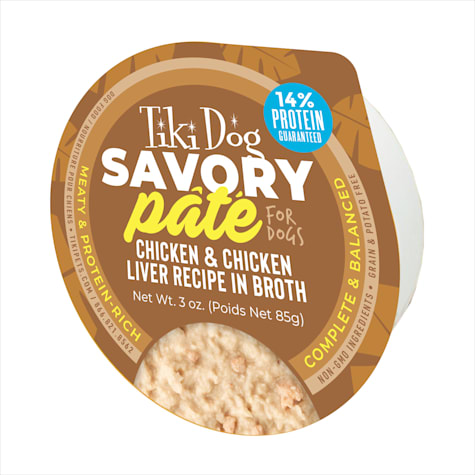 Tiki Dog Savory Pate Chicken & Chicken Liver Wet Dog Food