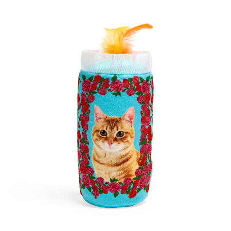Bootique Plush Blue Candle Cat Kicker Toy