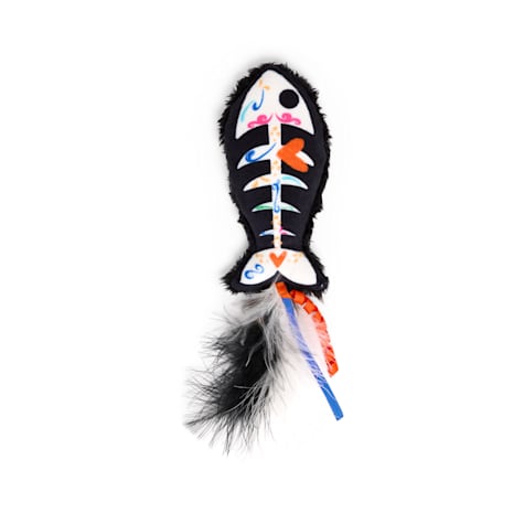 Bootique Dia de los Muertos Festive Fish Cat Kicker Toy