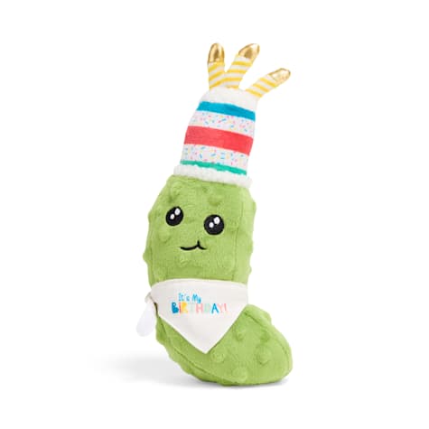 YOULY Birthday Pickle Plush Dog Toy