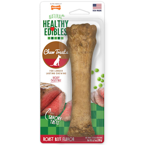 Nylabone Healthy Edibles All-Natural Long Lasting Roast Beef Flavored Dog Bone Chew Treat