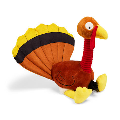 YOULY Turkey Flattie Plush Dog Toy