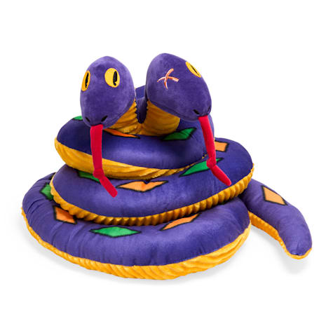 Bootique Two-Headed Snake Plush Dog Toy