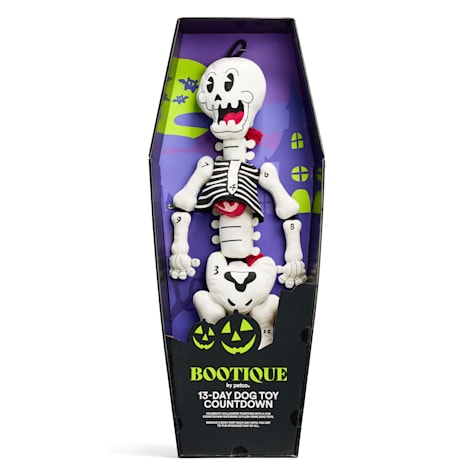 Bootique Countdown to Halloween Skeleton Game Plush Dog Toy Set