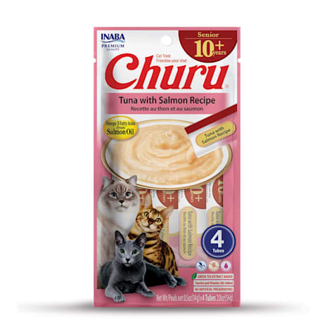 Inaba Churu Tuna with Salmon Recipe Treats for Senior 10+ Cats