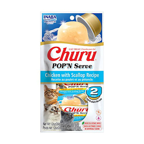 Inaba Churu Chicken with Scallop Recipe Pop'n Serve Cat Treats