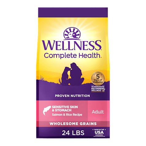 Wellness Complete Health Senstive Skin & Stomach, Salmon and Rice Recipe Natural Adult Dry Dog Food