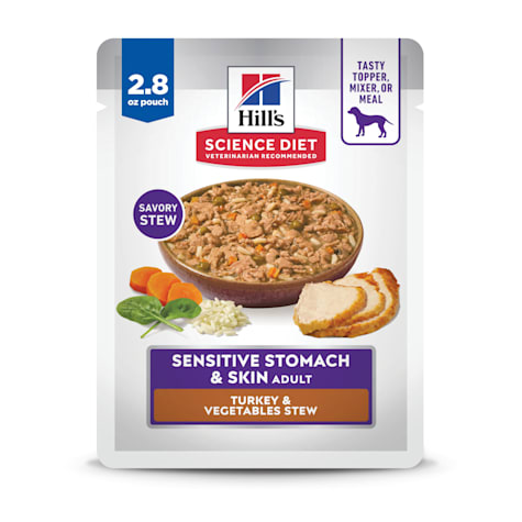 Hill's Science Diet Adult Sensitive Stomach & Sensitive Skin Turkey & Vegetables Stew Wet Dog Food