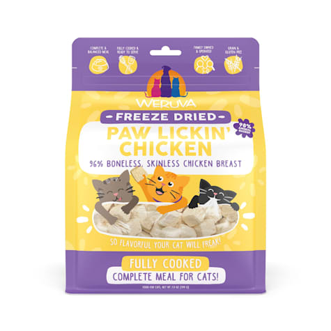 Weruva Freeze Dried Paw Lickin Chicken with 96% Boneless, Skinless Chicken Breast Cat Food