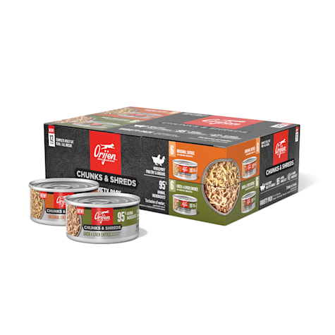 ORIJEN Chunks & Shreds Original Recipe + Duck & Liver Recipe Wet Cat Food Variety Pack