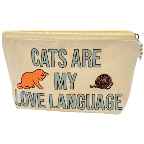 Zanden Cats Are My Love Language Natural Zip Pouch