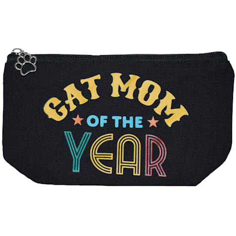 Zanden Cat Mom of The Year Black Zip Pouch