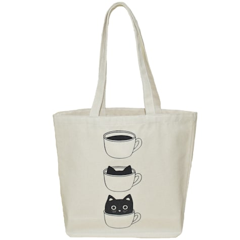 Zanden Coffee Cat Natural Tote Bag