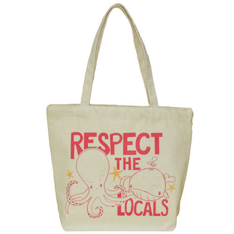 Zanden Respect The Locals Natural Tote Bag