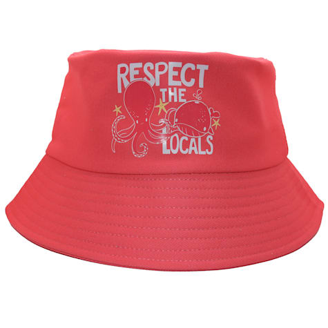 Zanden Respect The Locals Coral Youth Bucket Hat
