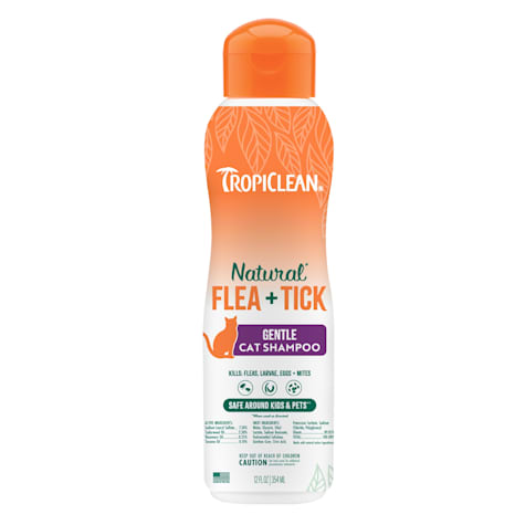TropiClean Natural* Flea + Tick Cat Shampoo