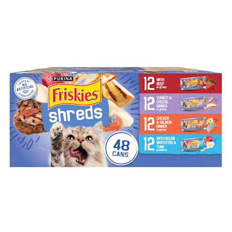 Purina Friskies Beef, Turkey Cheese, Chicken Salmon Dinner with Ocean Whitefish Tuna Cat Food Variety Pack