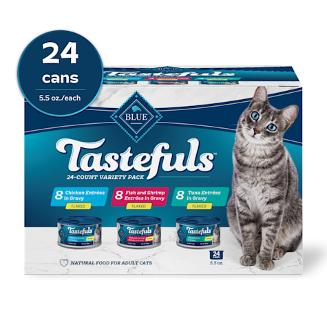 Blue Buffalo Tastefuls Flaked Tuna, Chicken, Fish & Shrimp Wet Cat Food Variety Pack