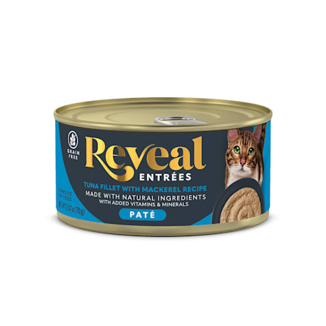 Reveal Entrees Tuna Fillet with Mackerel Recipe Natural Wet Cat Food Pate