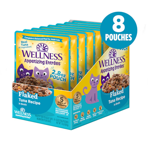 Wellness Appetizing Entrees Natural, Protein-Rich, Grain Free, Tuna Recipe Flaked Adult Wet Cat Food