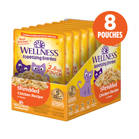 Wellness Appetizing Entrees Natural, Protein-Rich, Grain Free, Chicken Recipe Shredded Adult Wet Cat Food
