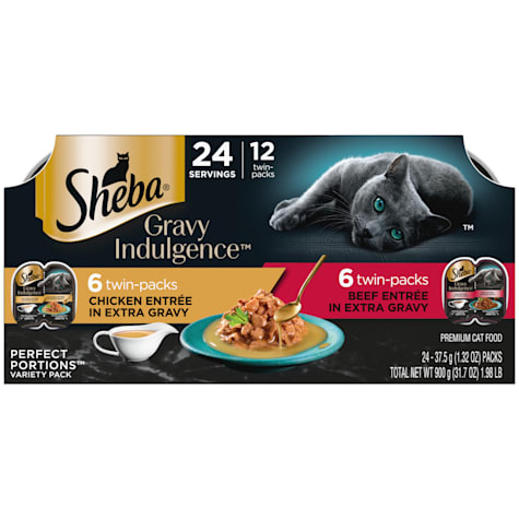 Sheba Gravy Indulgence Chicken and Beef Wet Cat Food in Extra Gravy Variety Pack