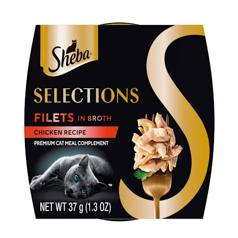 Sheba Selections Filets in Broth Cat Meal Complement Chicken Recipe