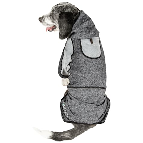 Pet Life Active 'Fur-Breeze' Heathered Performance 4-Way Stretch Two-Toned Full Bodied Dog Hoodie