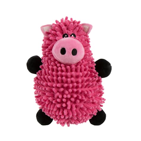 goDog Pink  Mopz Pig Squeaky Plush Dog Toy Chew Guard Technology