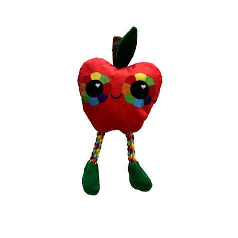 Bark-A-Boo Apple with Rope Legs Dog Toy