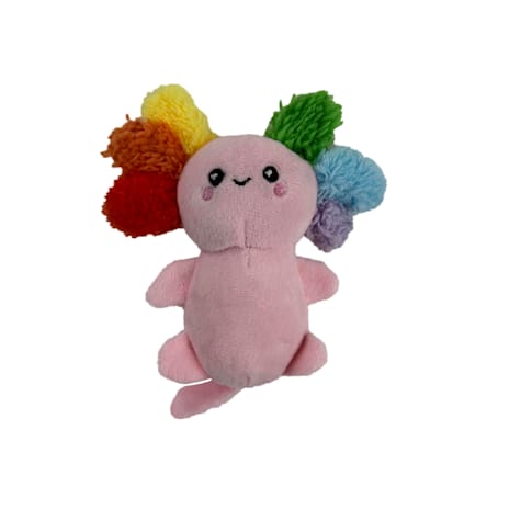 Bark-A-Boo Rainbow Plush Axolotl Dog Toy
