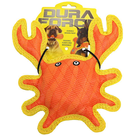 DuraForce Orange Yellow Med Crab Tiger Dog Toy