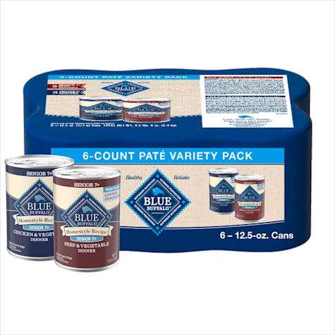 Blue Buffalo Homestyle Beef and Chicken Dinner Recipe Senior Wet Dog Food Variety Pack