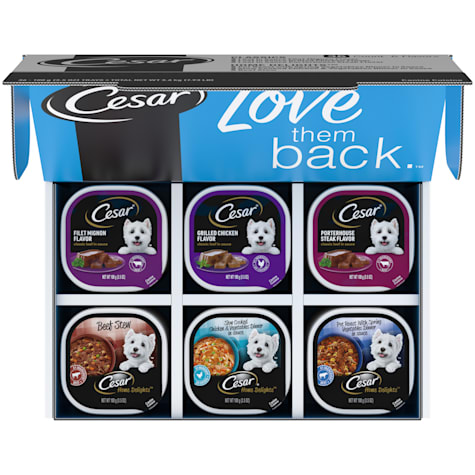 Cesar HOME DELIGHTS & Classic Loaf in Sauce Wet Dog Food Variety Pack